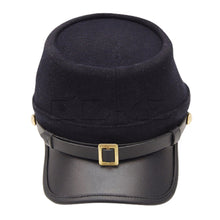 Afbeelding in Gallery-weergave laden, Civil War Confederate Navy Curved Leather Peak Kepi Plain Kepi Hat All Sizes!