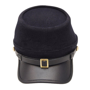 Civil War Confederate Navy Curved Leather Peak Kepi Plain Kepi Hat All Sizes!