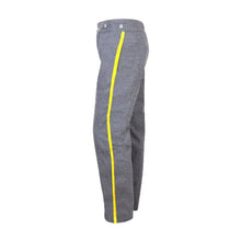 Afbeelding in Gallery-weergave laden, Civil War CS Grey Foot Trouser 0.5 inch Yellow/Red/Sky/Navy/Black Rank Stripe- Civil War Trouser