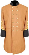 Load image into Gallery viewer, Civil War Confederate General&#39;s Butternut Frock Coat with 4 Braids 