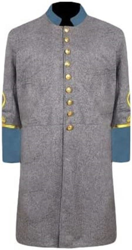 Civil War Confederate Officer's 3 Row Braid Single Breast Infantry Frock Coat -  - 