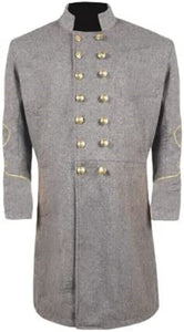 Civil War CS Officer's Double Breast 1 Rows Braid Grey Wool Frock Coat   - "Federal Union Frock Coats Confederate Frock Coats Civil War Frock Coat Civil War Confederate General's Frock Coat Civil War Cavalry Officer S Double Breasted Frock Coat  Double breasted frock Coat  Double Breasted Civilian Frock Coat Civil war Artillery Captain's Double Breasted  