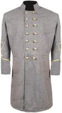 Load image into Gallery viewer, Civil War CS Officer&#39;s Double Breast 3 Rows Braid Grey Wool Frock Coat - Civil War CS Officer&#39;s Single Breast 4 rows Braid Grey Wool Frock Coat - &quot;Federal Union Frock Coats Confederate Frock Coats Civil War Frock Coat Civil War Confederate General&#39;s Frock Coat Civil War Cavalry Officer S Double Breasted Frock Coat  Double breasted frock Coat  Double Breasted Civilian Frock Coat Civil war Artillery Captain&#39;s Double Breasted  