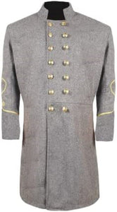 Civil War CS Officer's Double Breast 3 Rows Braid Grey Wool Frock Coat - Civil War CS Officer's Single Breast 4 rows Braid Grey Wool Frock Coat - "Federal Union Frock Coats Confederate Frock Coats Civil War Frock Coat Civil War Confederate General's Frock Coat Civil War Cavalry Officer S Double Breasted Frock Coat  Double breasted frock Coat  Double Breasted Civilian Frock Coat Civil war Artillery Captain's Double Breasted  