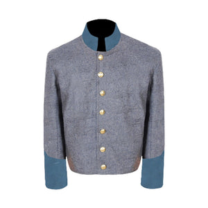 Civil War Confederate Infantry Shell Jacket, Grey jacket/ blue cuff