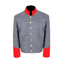 Afbeelding in Gallery-weergave laden, Civil War Confederate Artillery Red Trim Shell Jacket - All Sizes