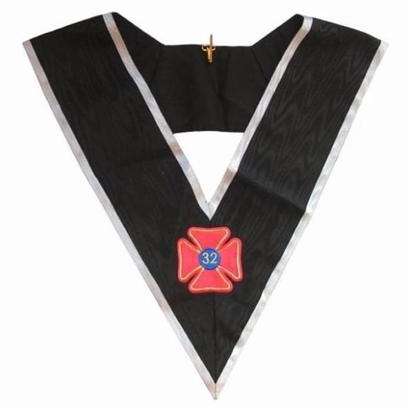 Masonic Officer's collar - AASR - 32nd degree - Black back | Regalia Lodge