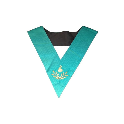 Masonic Officer's collar – Groussier French Rite – Junior Warden – Machine embroidery | Regalia Lodge