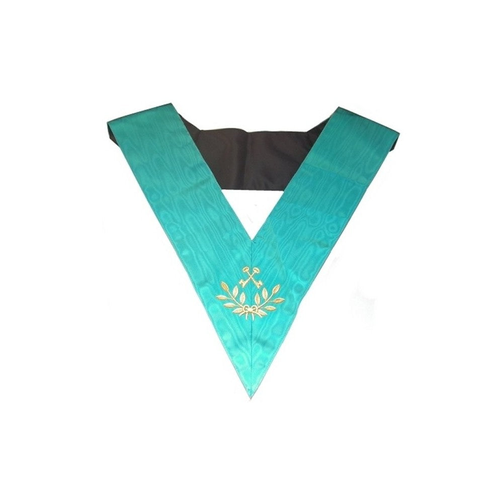 Masonic Officer's collar – Groussier French Rite – Treasurer – Machine embroidery | Regalia Lodge