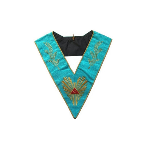 Masonic Officer's collar – Groussier French Rite – Worshipful Master – Acacia 108 leaves – Machine embroidery | Regalia Lodge