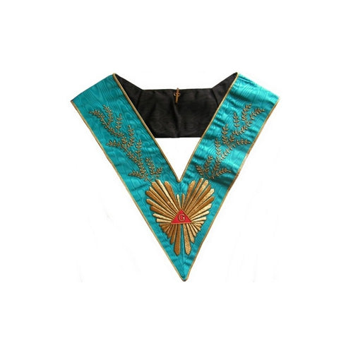 Masonic Officer's collar – Groussier French Rite – Worshipful Master – Acacia w/ 224 leaves – Hand embroidery | Regalia Lodge