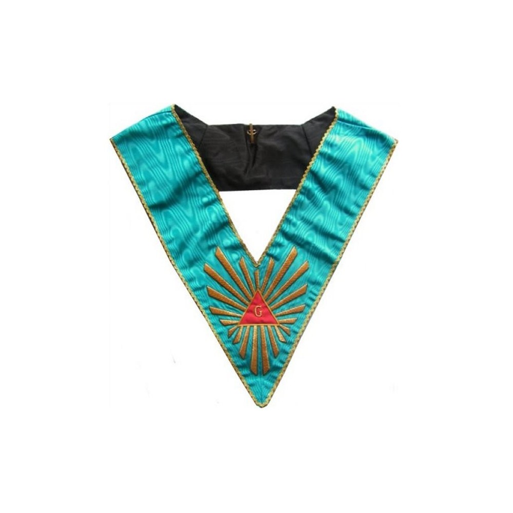 Masonic Officer's collar – Worshipful Master – Groussier French Rite – Grand Glory – Hand embroidery | Regalia Lodge