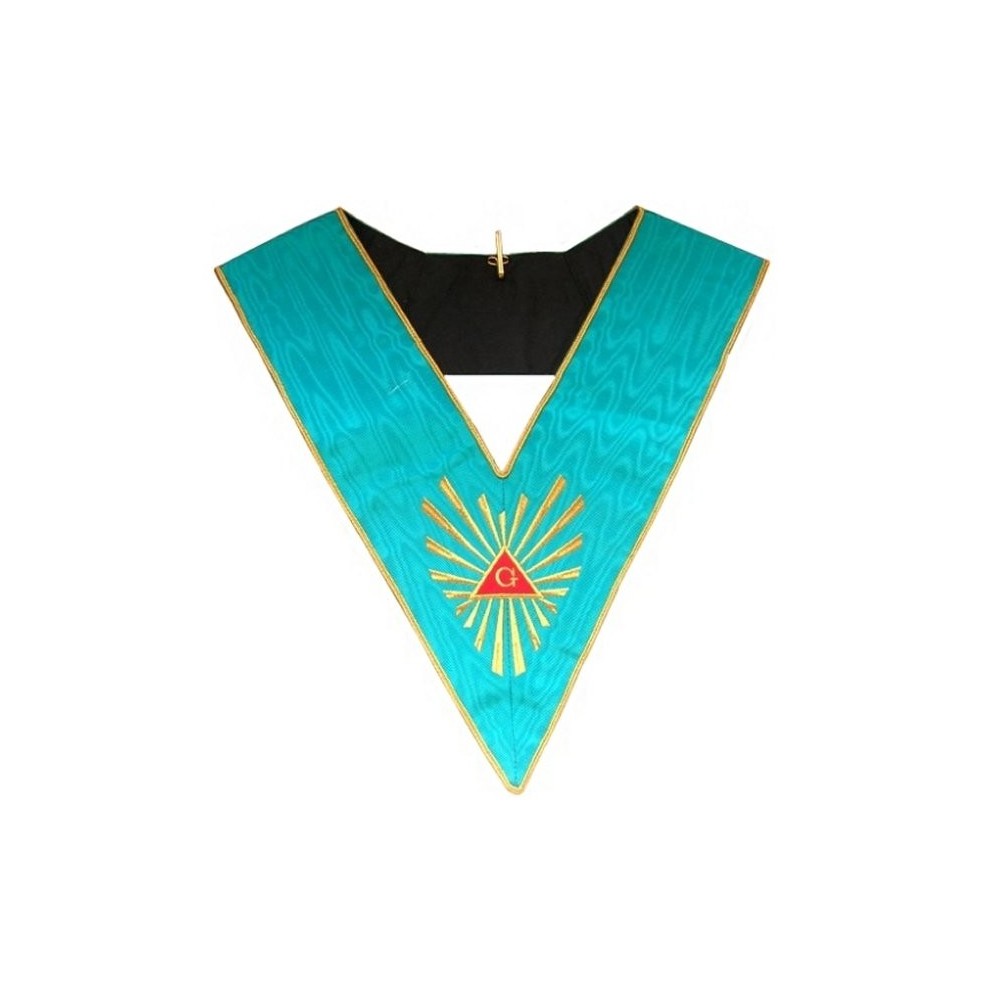 Masonic Officer's collar – Worshipful Master – Groussier French Rite – Grand Glory – Machine embroidery | Regalia Lodge