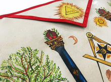 Load image into Gallery viewer, The Two Pillars of Jachin and Boaz Hand-Painted Masonic Lambskin Apron | Regalia Lodge