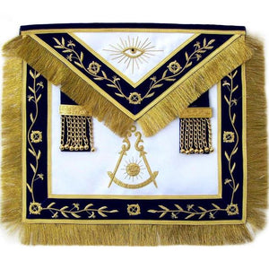 Masonic Blue Lodge Past Master Apron Hand Embroidered Bullion Vine | Regalia Lodge