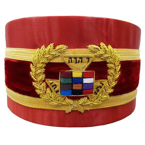 Royal Arch Grand Past High Priest PHP Bullion Hand Embroidered Red Cap | Regalia Lodge