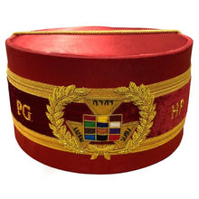 Load image into Gallery viewer, Royal Arch Grand Past High Priest PHP Bullion Hand Embroidered Cap Red | Regalia Lodge