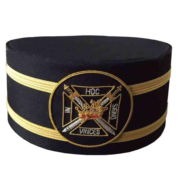 Masonic Knights Templar Black Cap with Gold Braid | Regalia Lodge