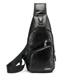 Men's Leather Sling Pack Chest Shoulder Crossbody Bag Backpack Biker sling bags for men  Original sling bag for men Men's Crossbody & Sling Bags Buy Latest Mens Sling Bags Online