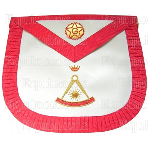 Satin Masonic apron – French Chapter – 2nd Order – Compass – Rounded corners | Regalia Lodge