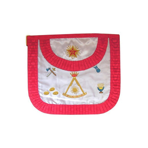 Satin Masonic apron – French Chapter – 2nd Order – Sextant and symbols – Rounded angles | Regalia Lodge