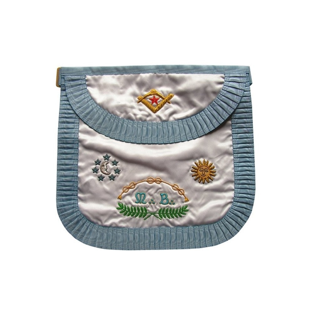 Satin Masonic apron – Traditional French Rite – Master Mason 2 – Rounded angles | Regalia Lodge