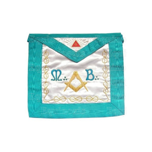 Satin Masonic apron – Worshipful Master – Groussier French Rite – Mourning back | Regalia Lodge