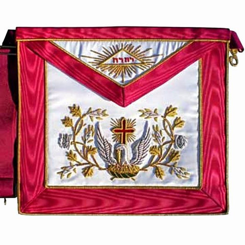Masonic Scottish Rite AASR Silk cardinal red apron 18th degree Hand Embroidered | Regalia Lodge